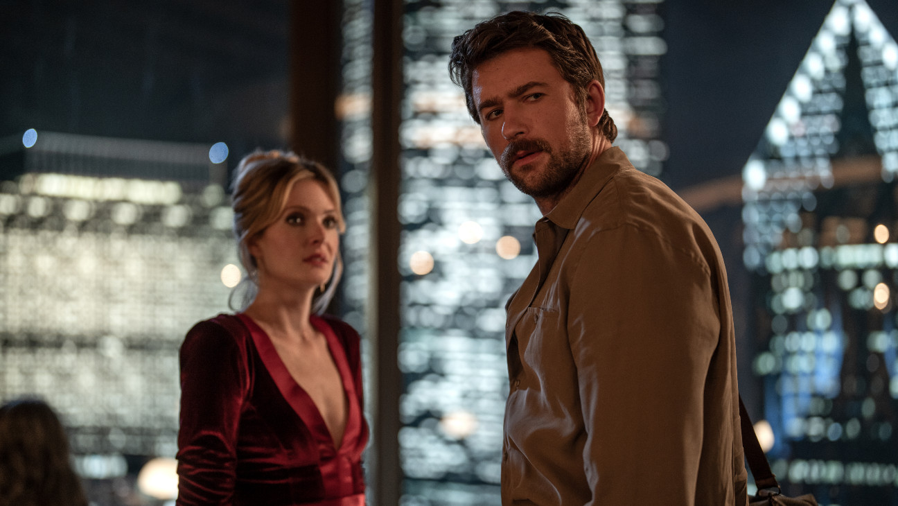Meghann Fahy and Brandon Sklenar in 'Drop.'